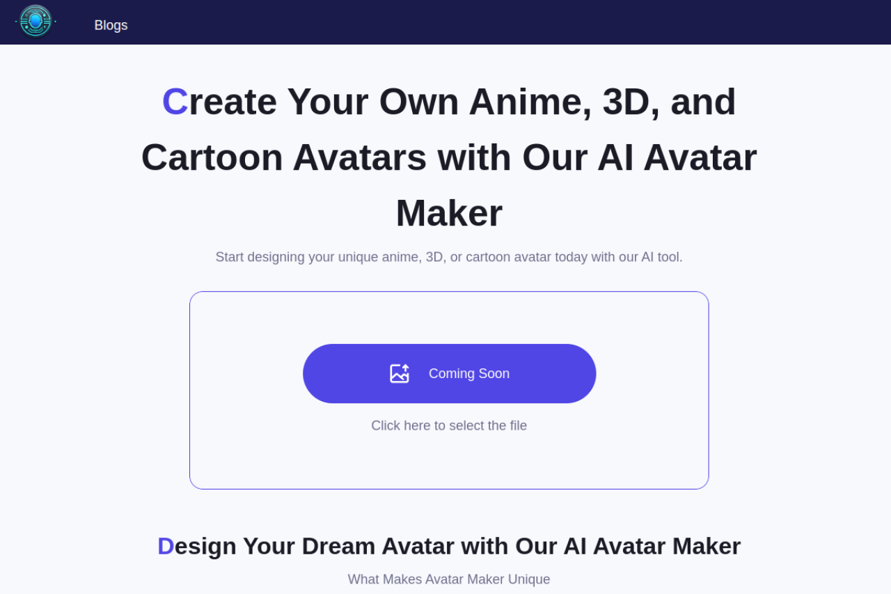 Ai Avatar Maker website screenshot