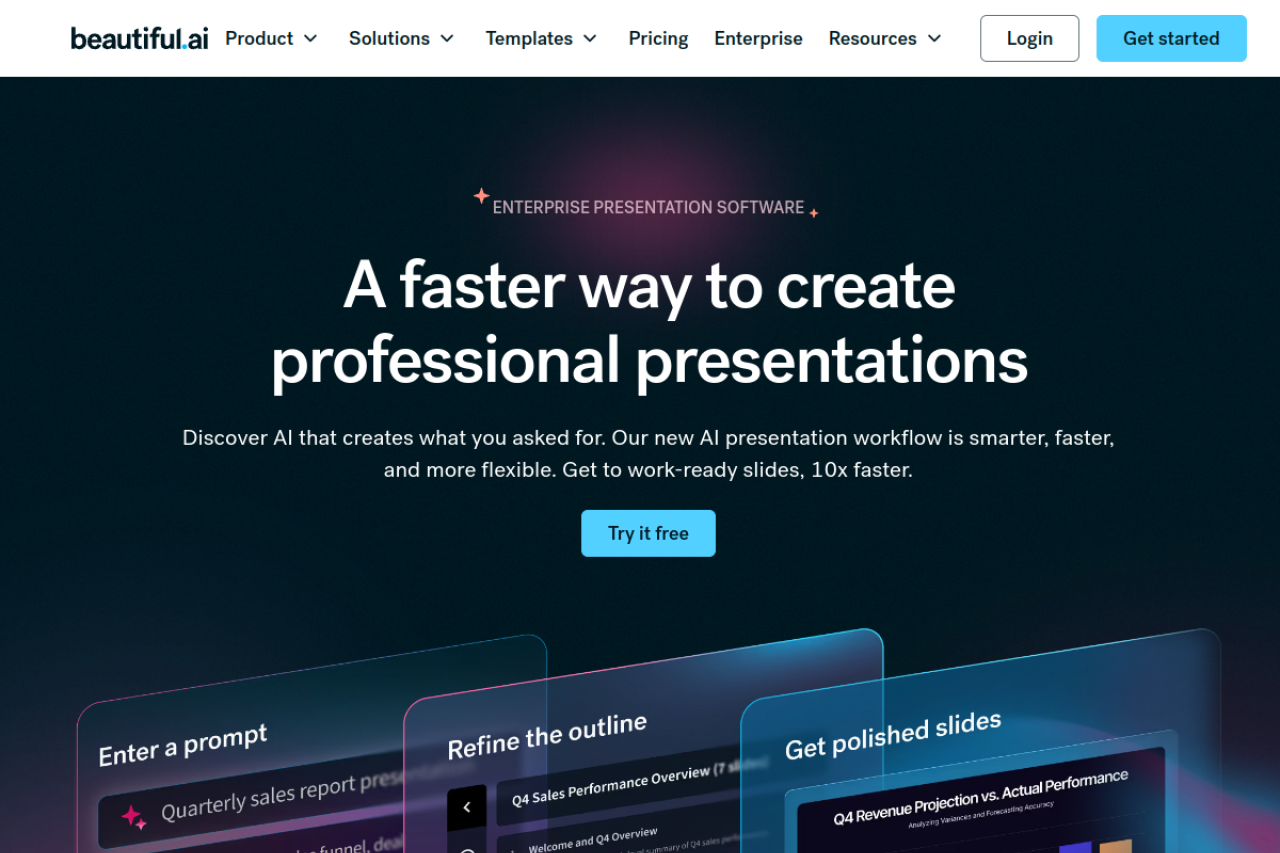 beautiful.ai website screenshot