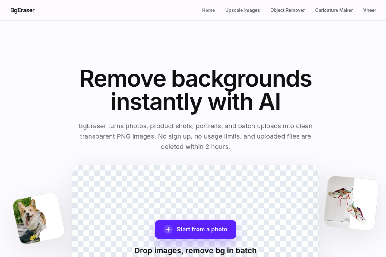 BgEraser website screenshot