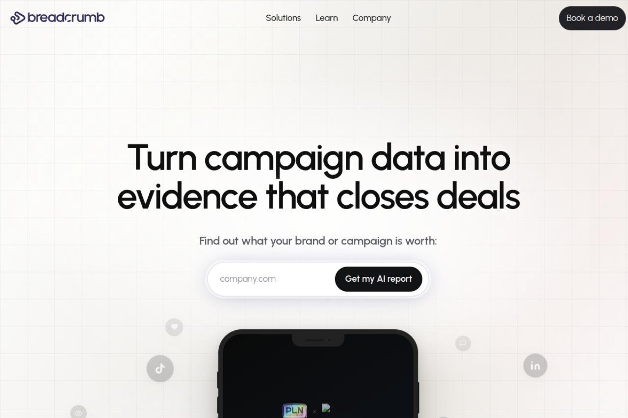 Breadcrumb Ai website screenshot