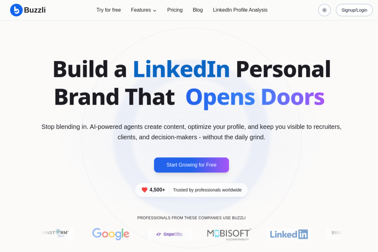 Buzzli website screenshot