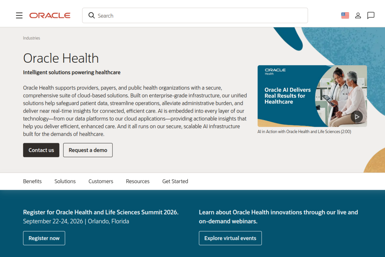Cerner Care Coordination AI website screenshot