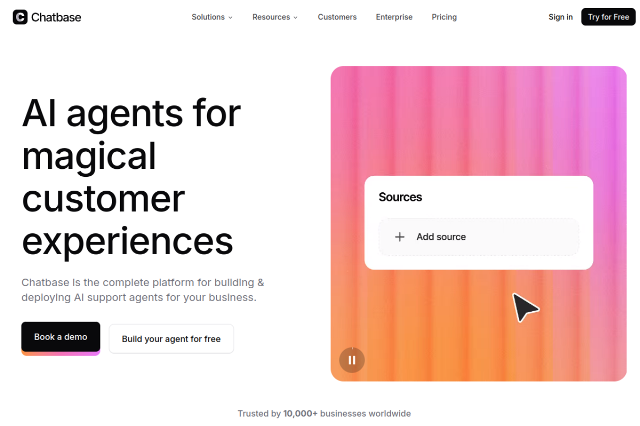 Chatbase website screenshot