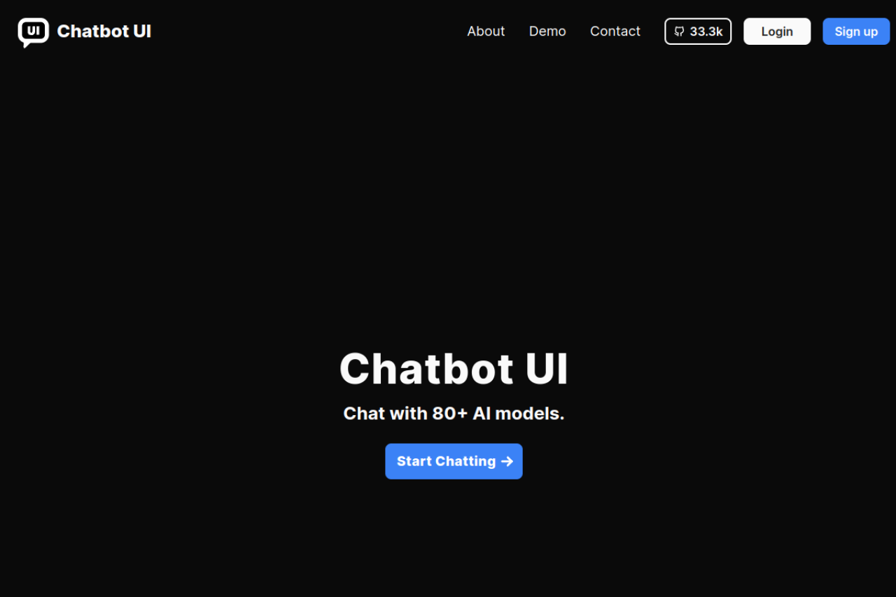 Chatbot UI website screenshot