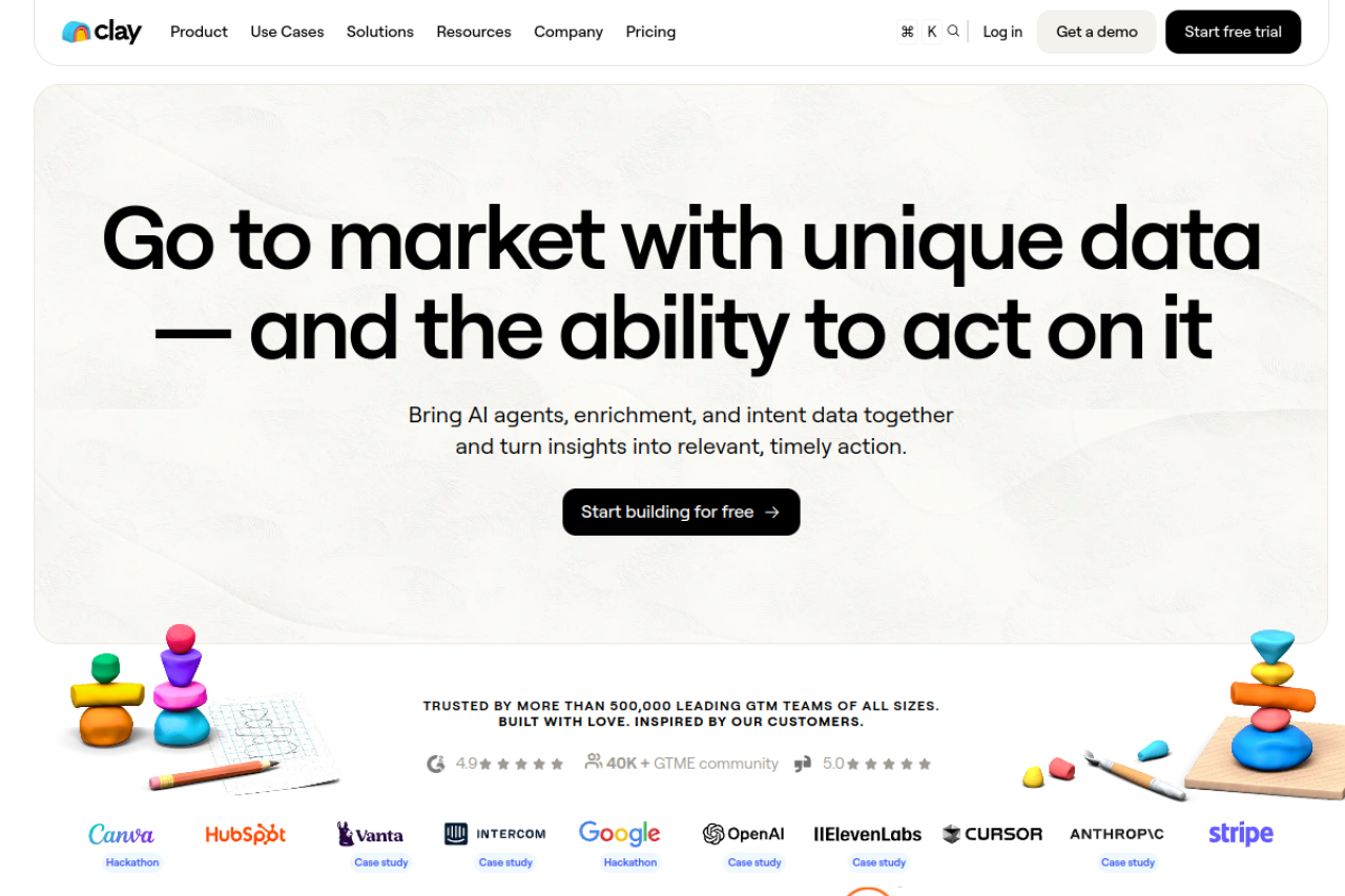 Clay website screenshot
