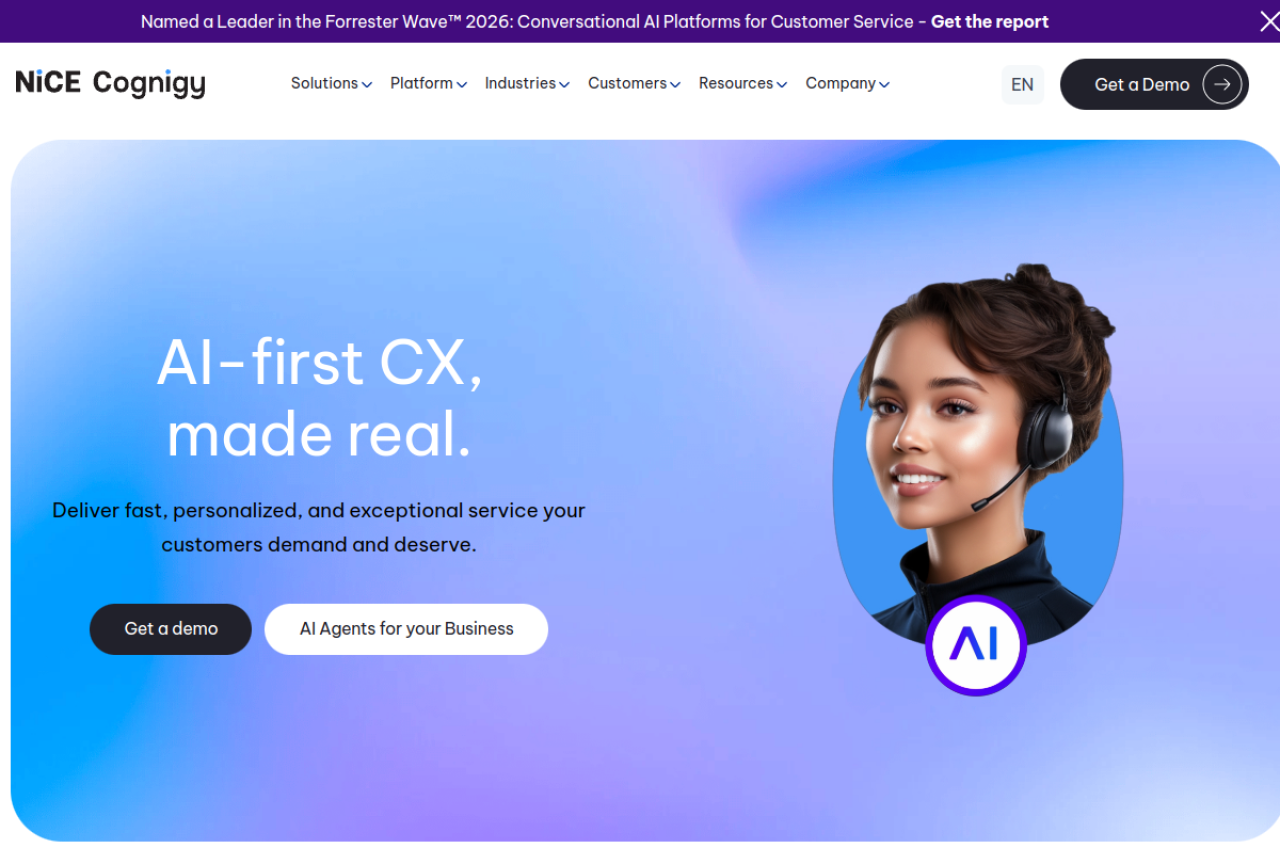 Cognigy AI website screenshot