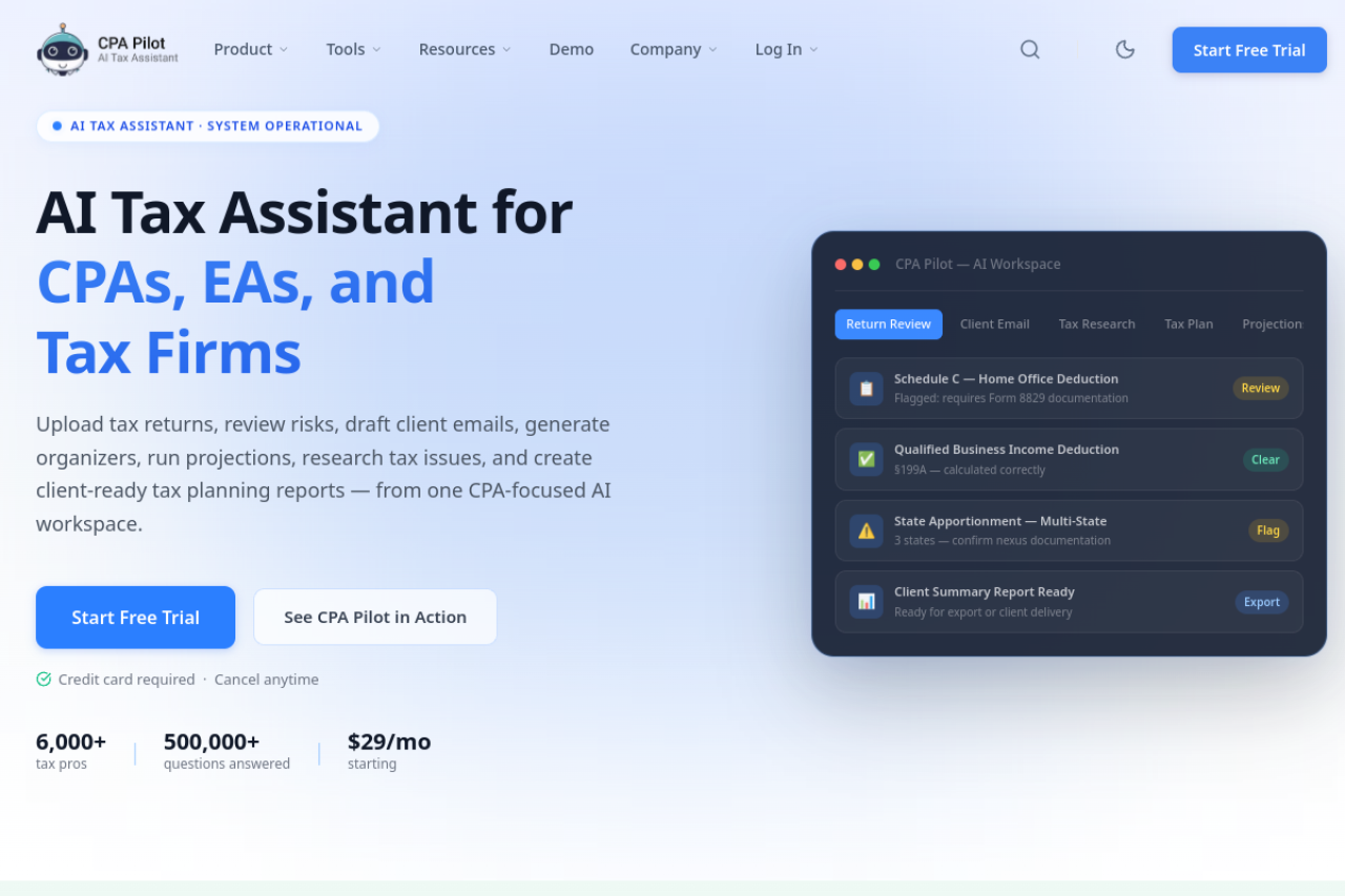 Cpa Pilot website screenshot