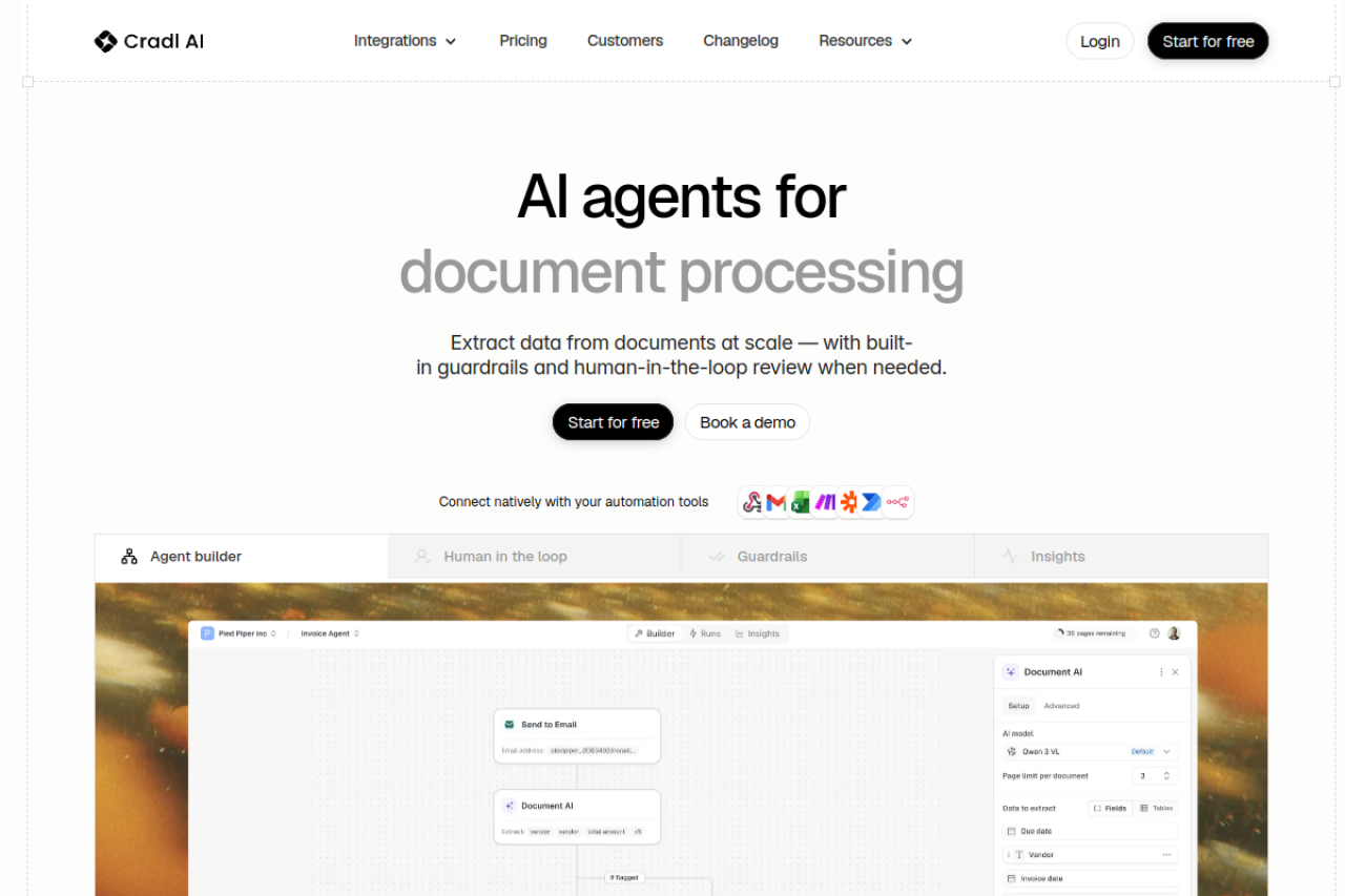 Cradl Ai website screenshot