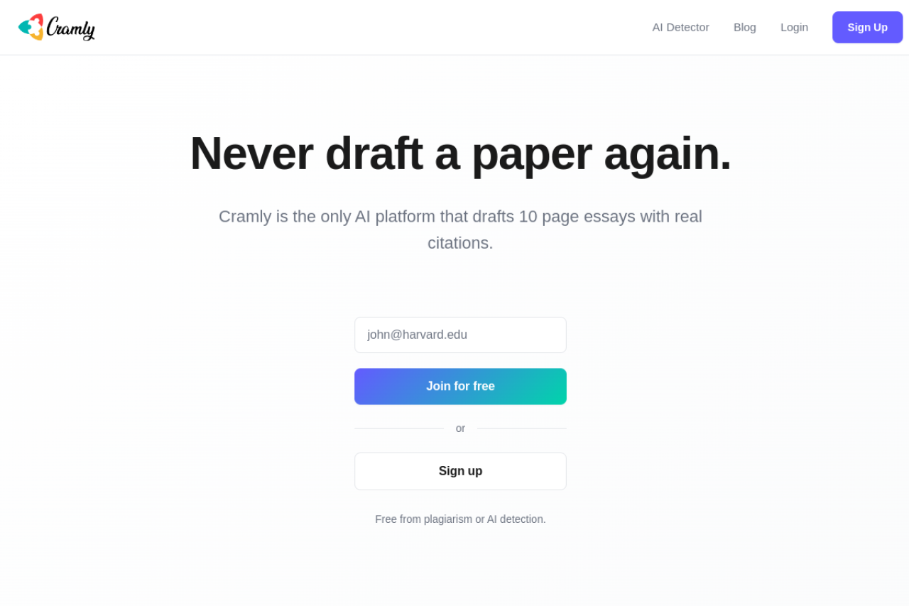 Cramly website screenshot