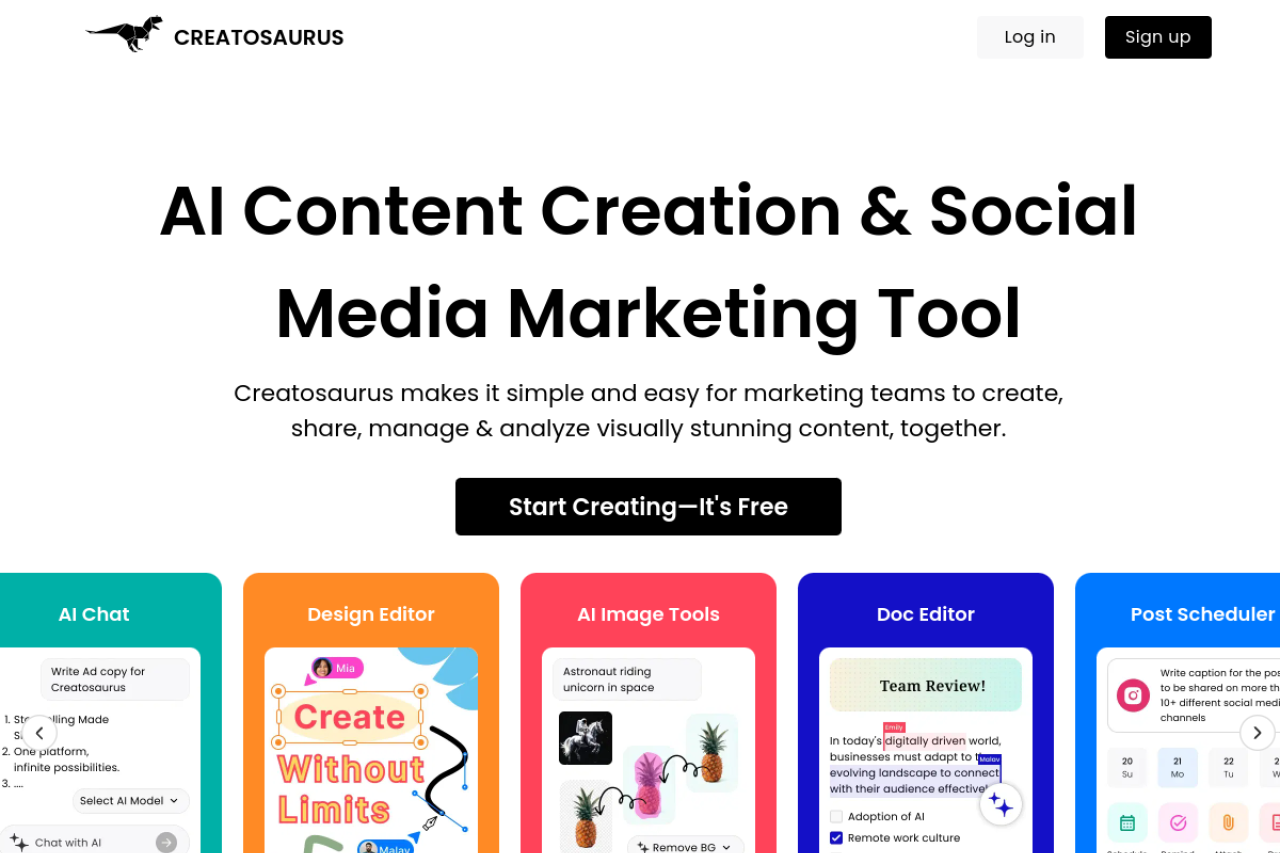 Creatosaurus website screenshot