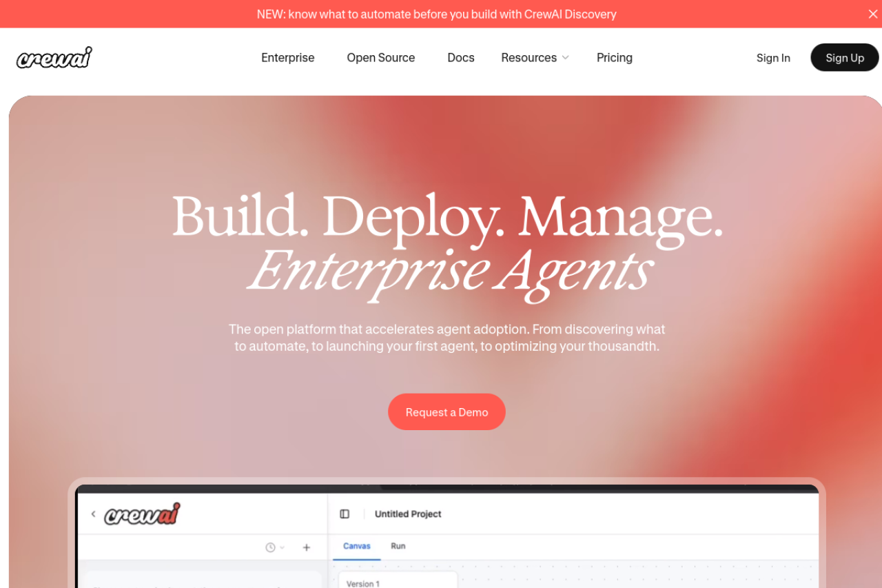 CrewAI website screenshot