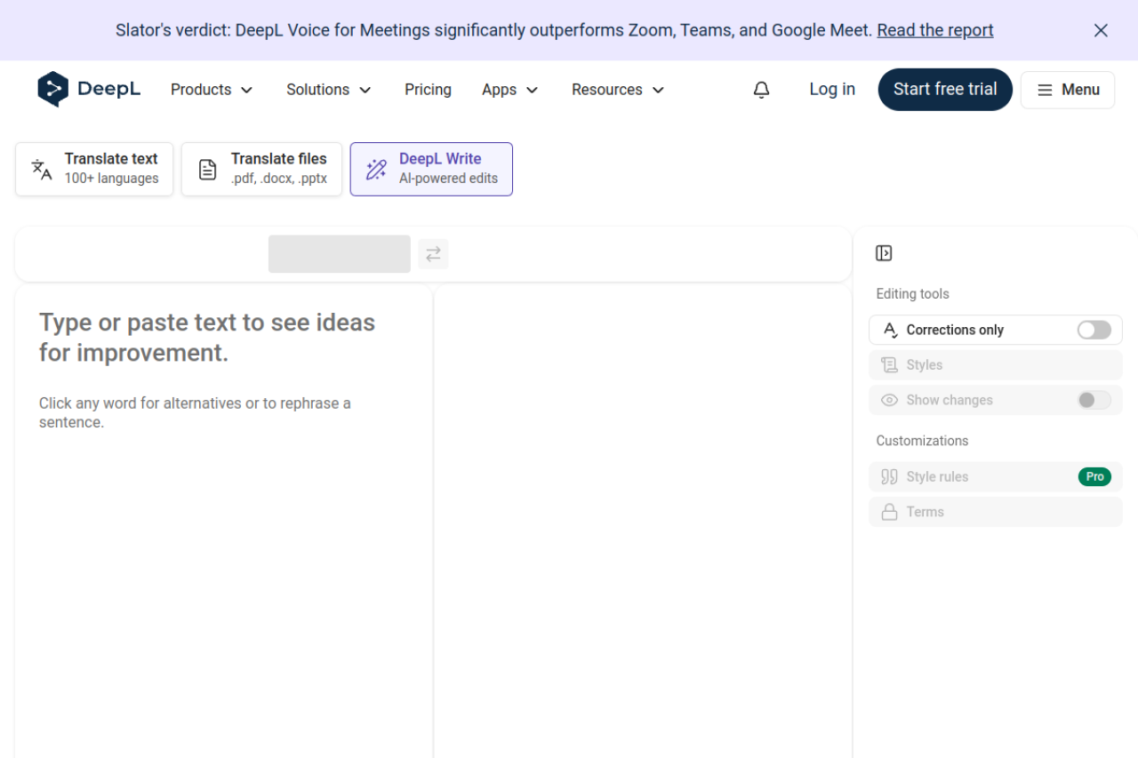 DeepL Write website screenshot