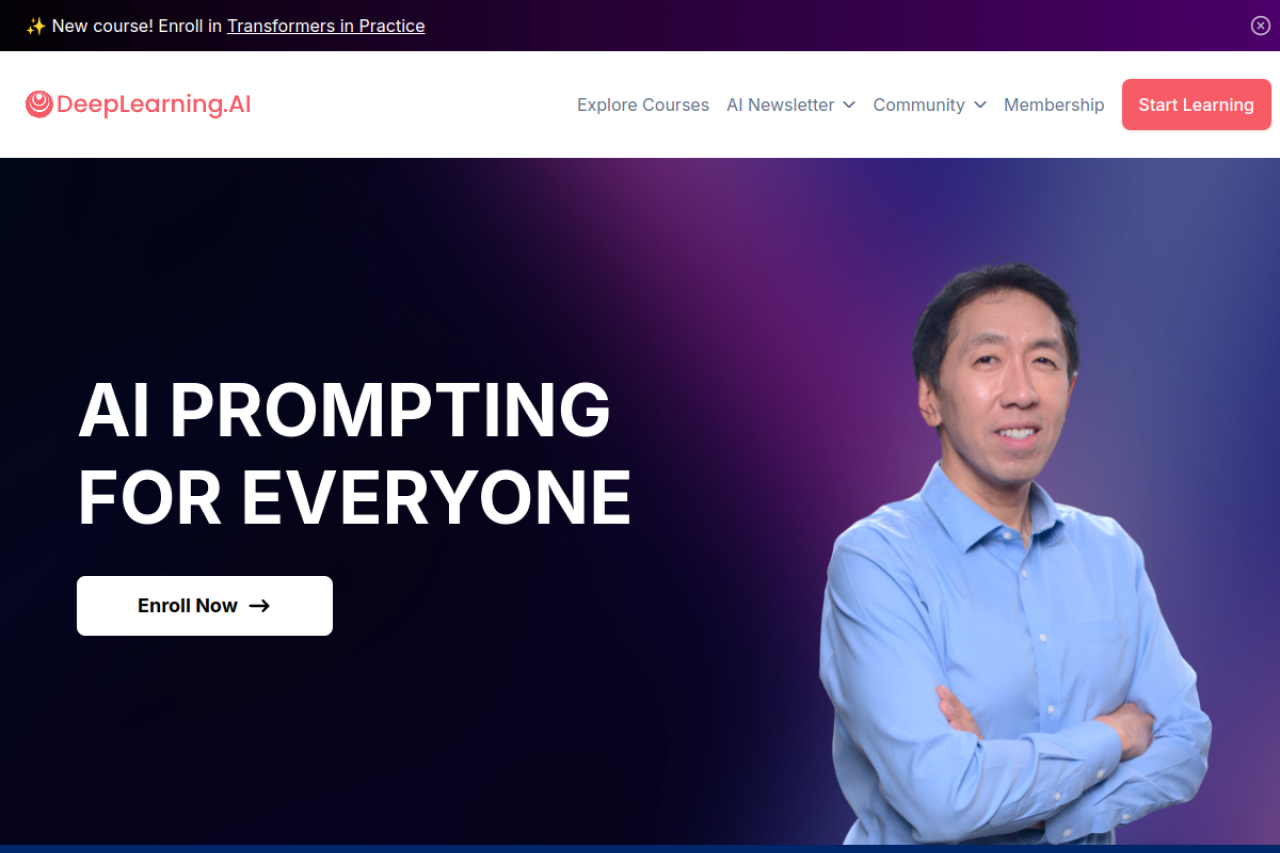 DeepLearning.AI website screenshot