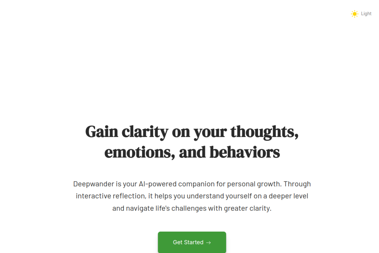 Deepwander website screenshot