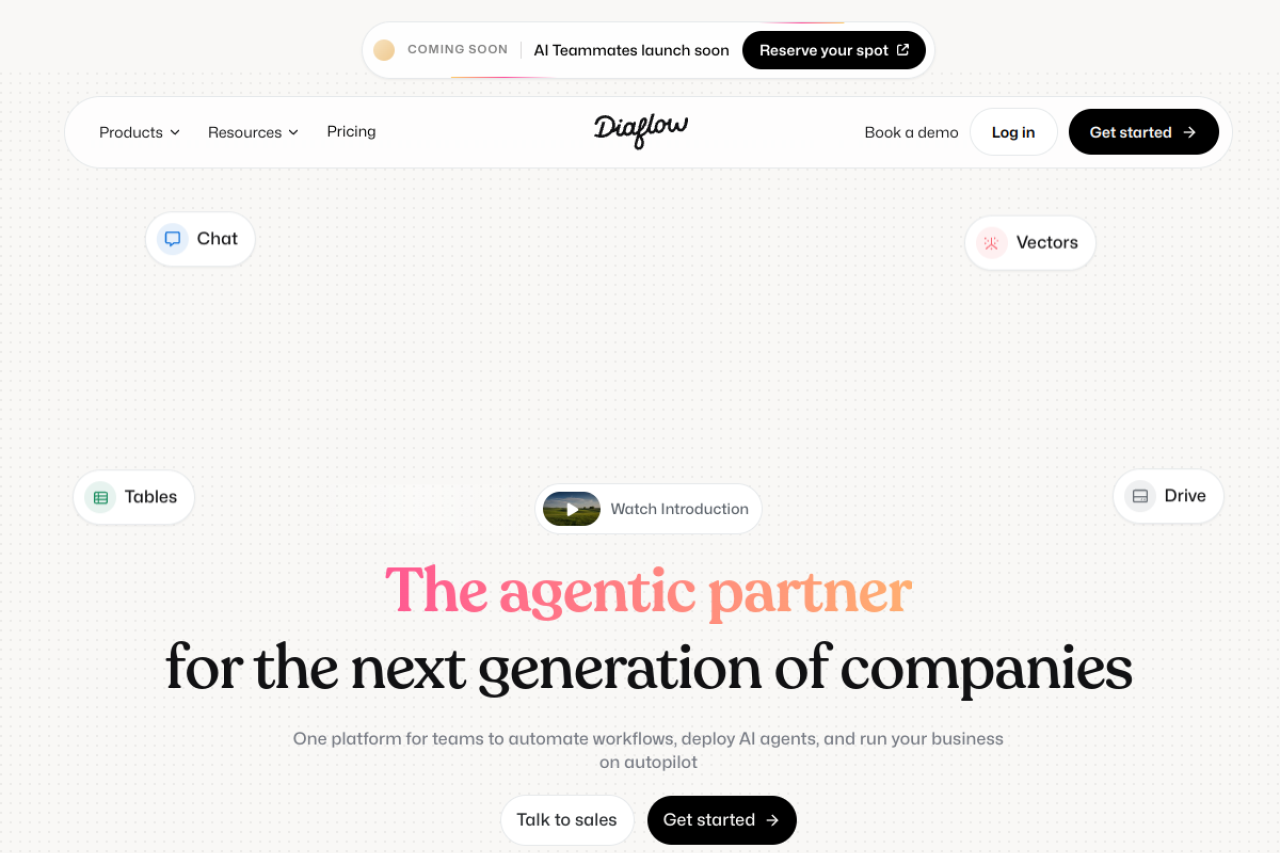 Diaflow website screenshot