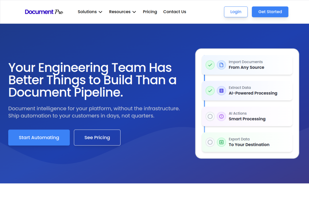 Documentpro website screenshot