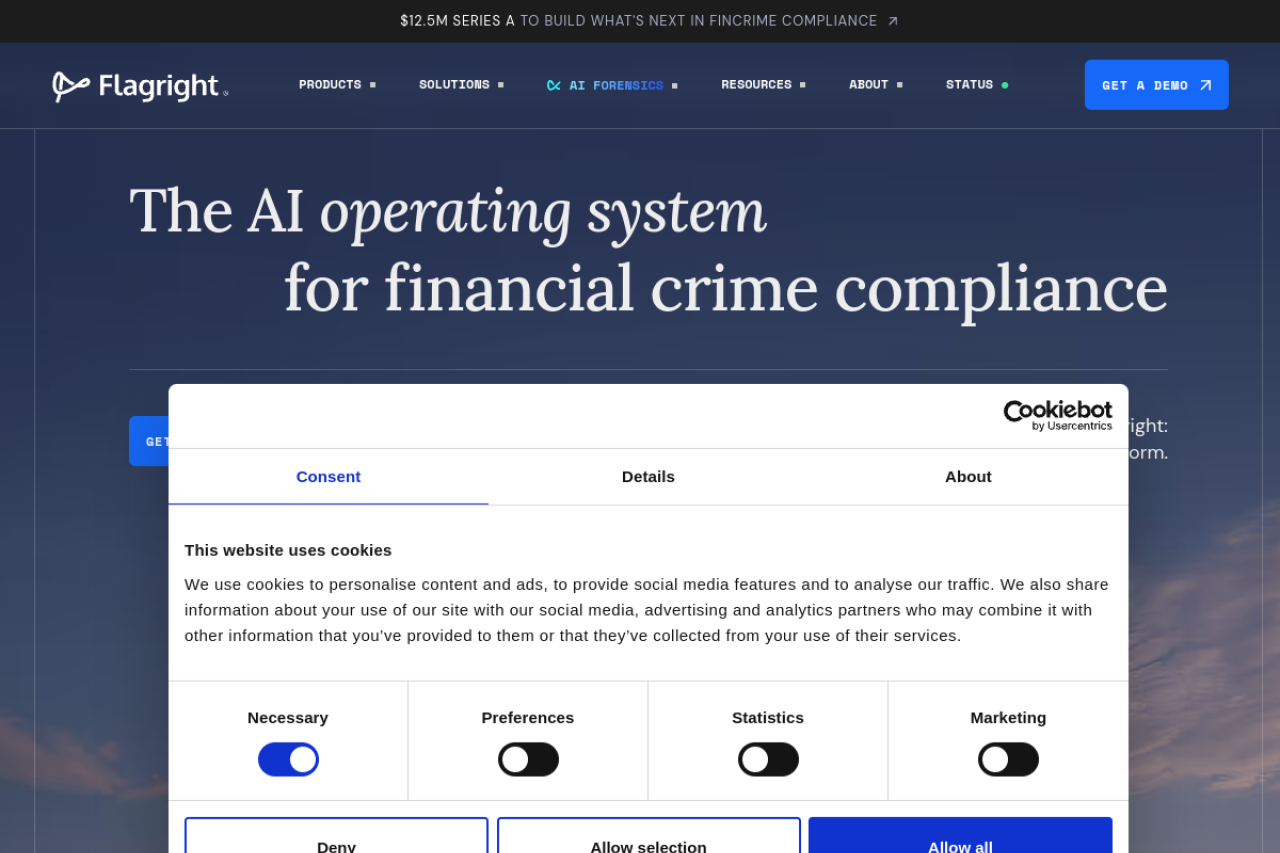 Flagright Ai website screenshot