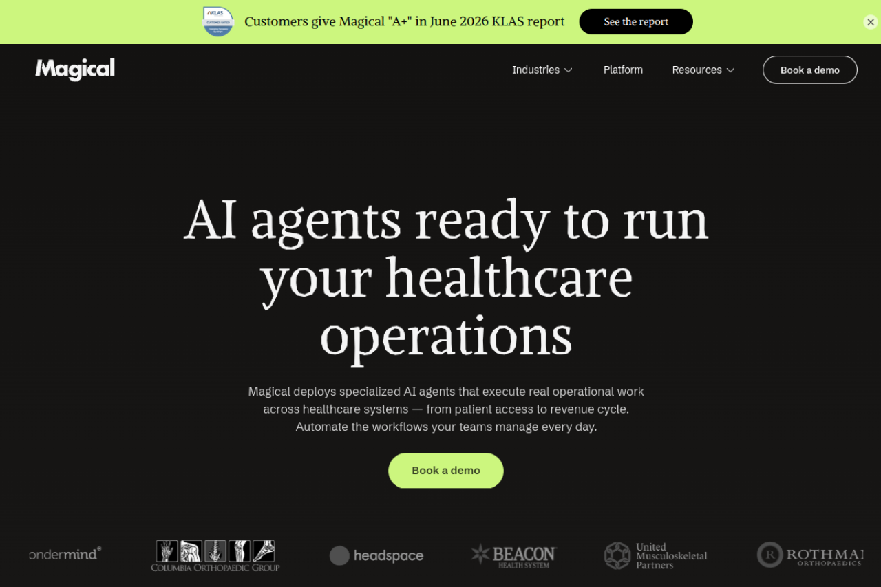 Magical Ai website screenshot