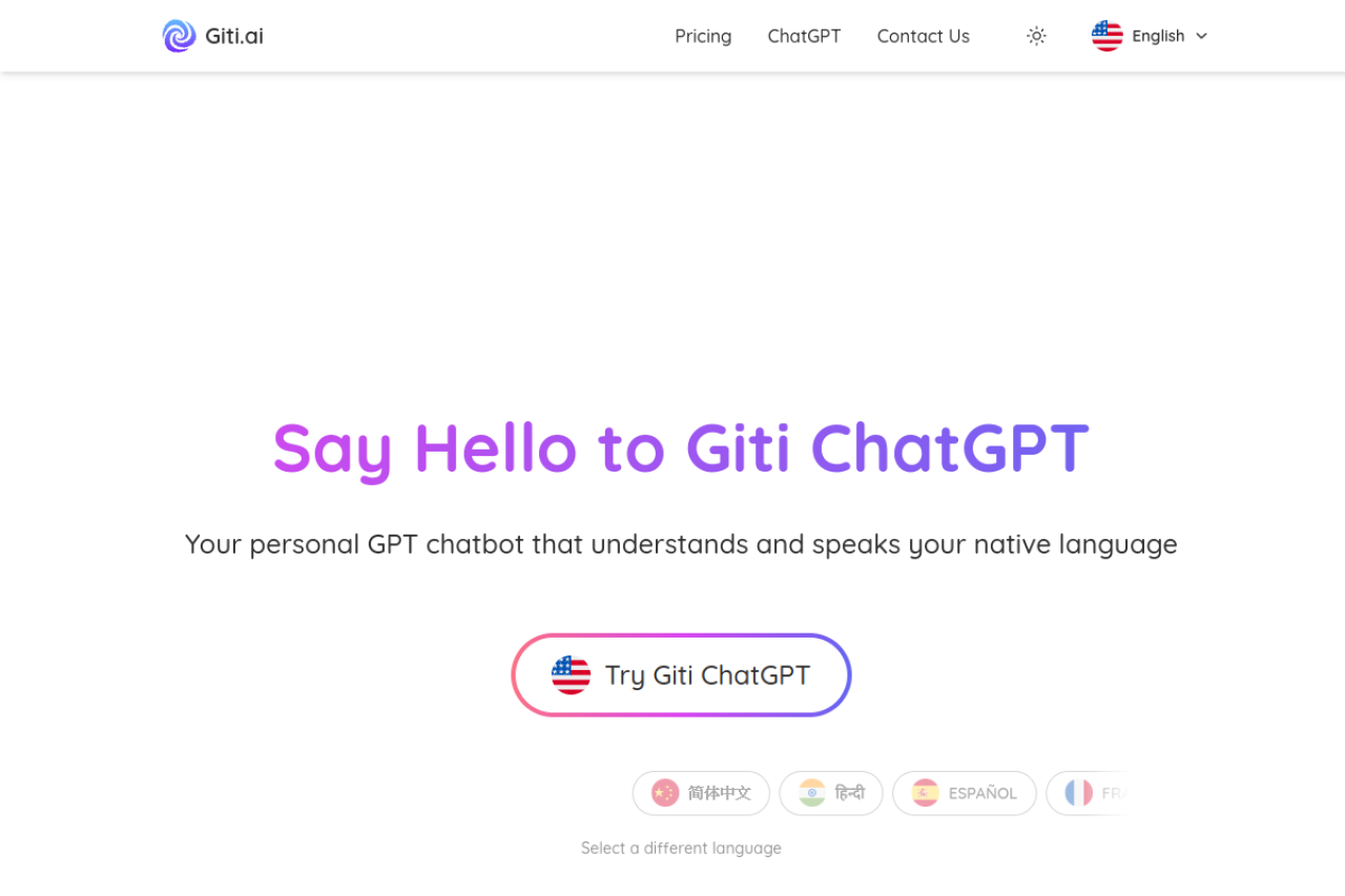 Giti Ai website screenshot