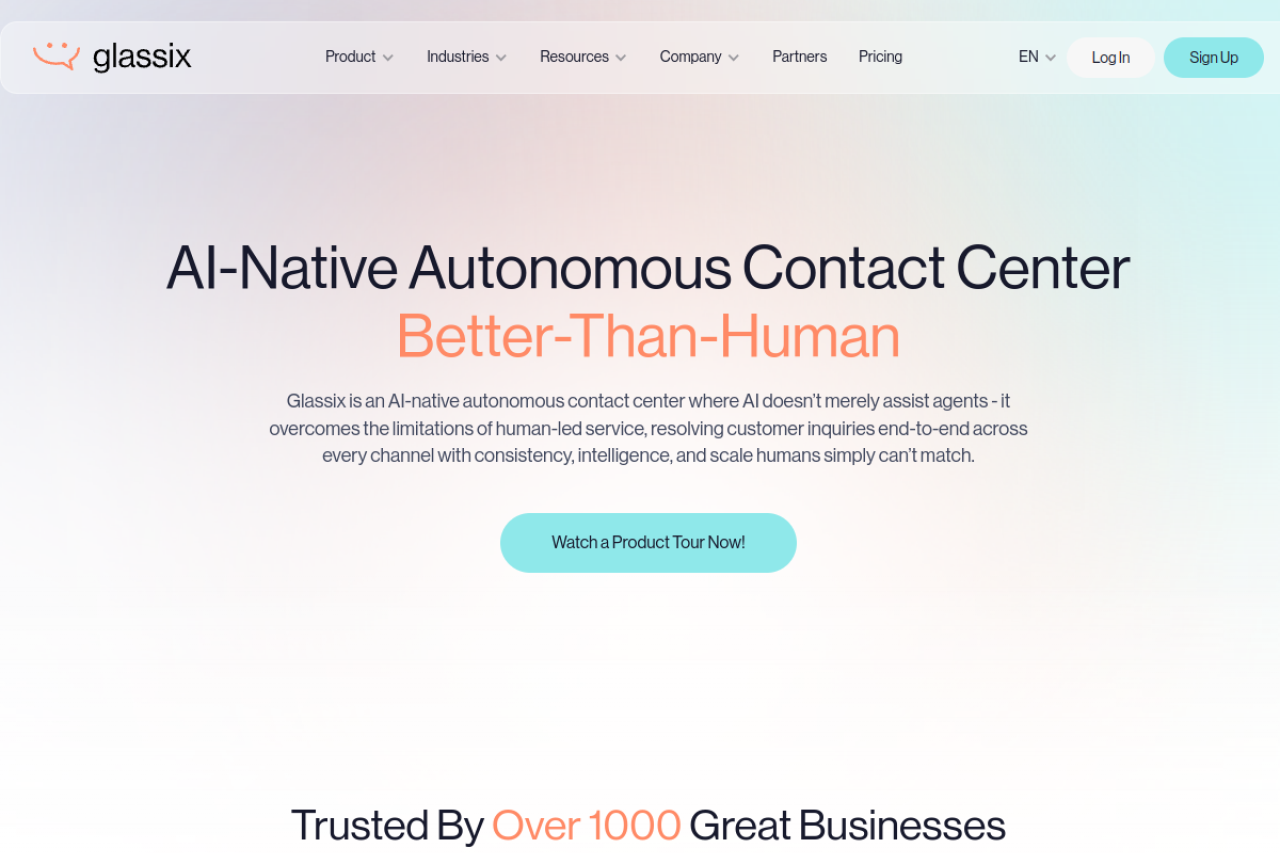 Glassix website screenshot