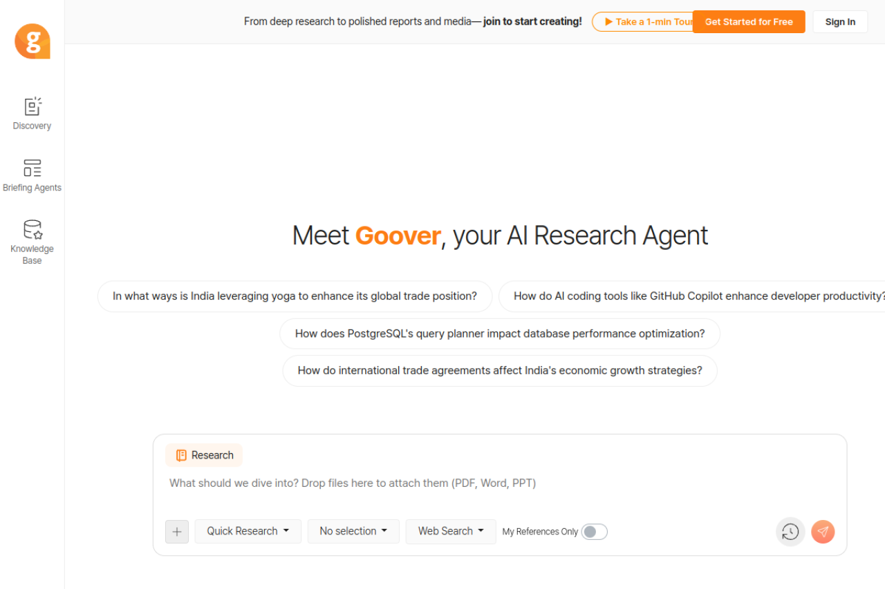 Goover website screenshot