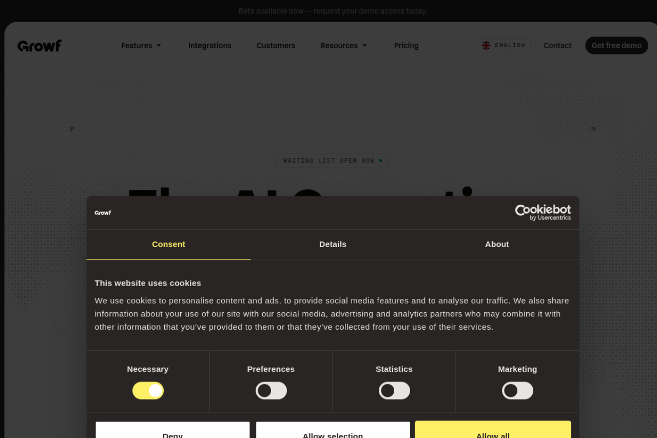 Growf Ai website screenshot