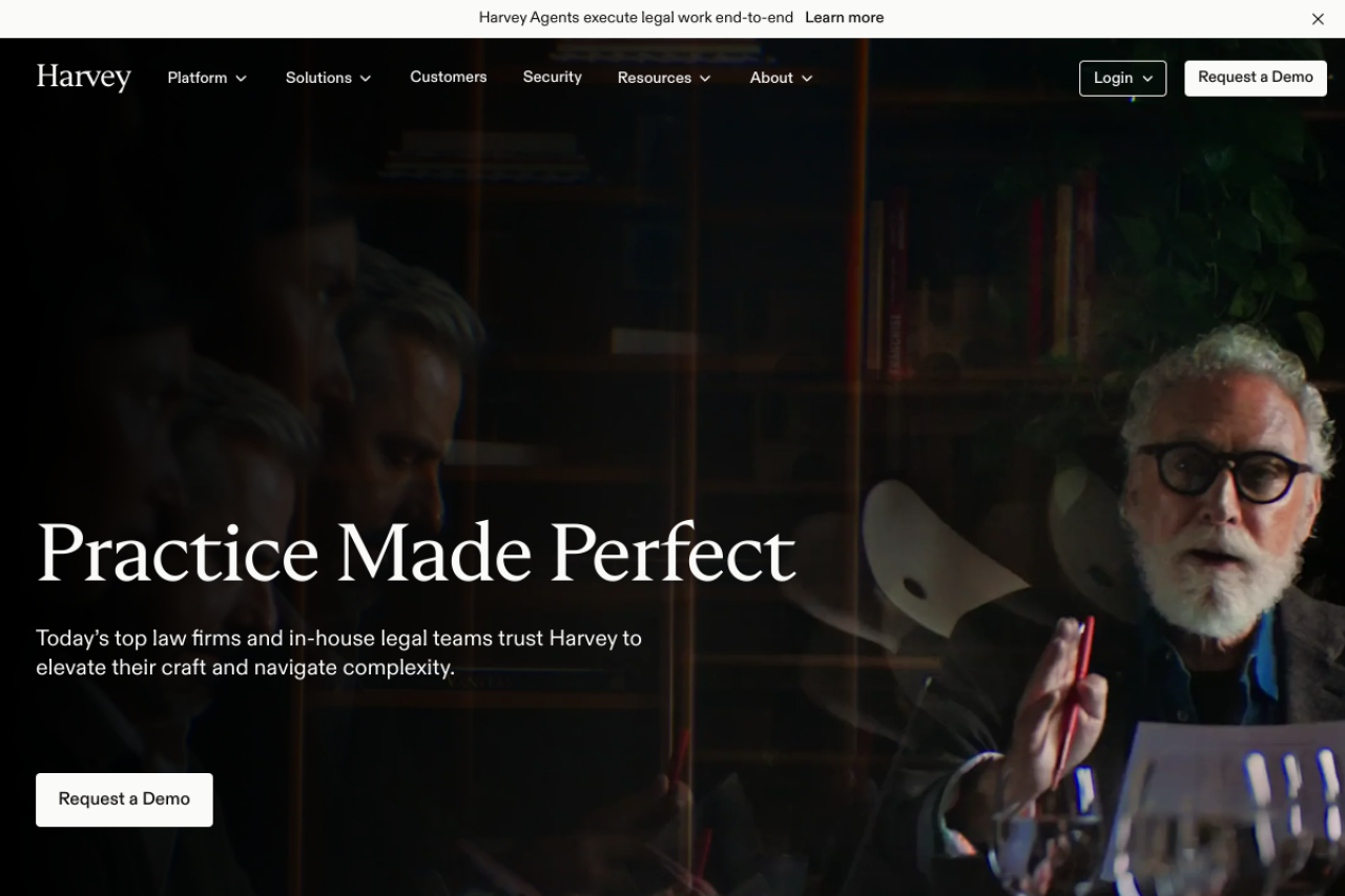Harvey website screenshot