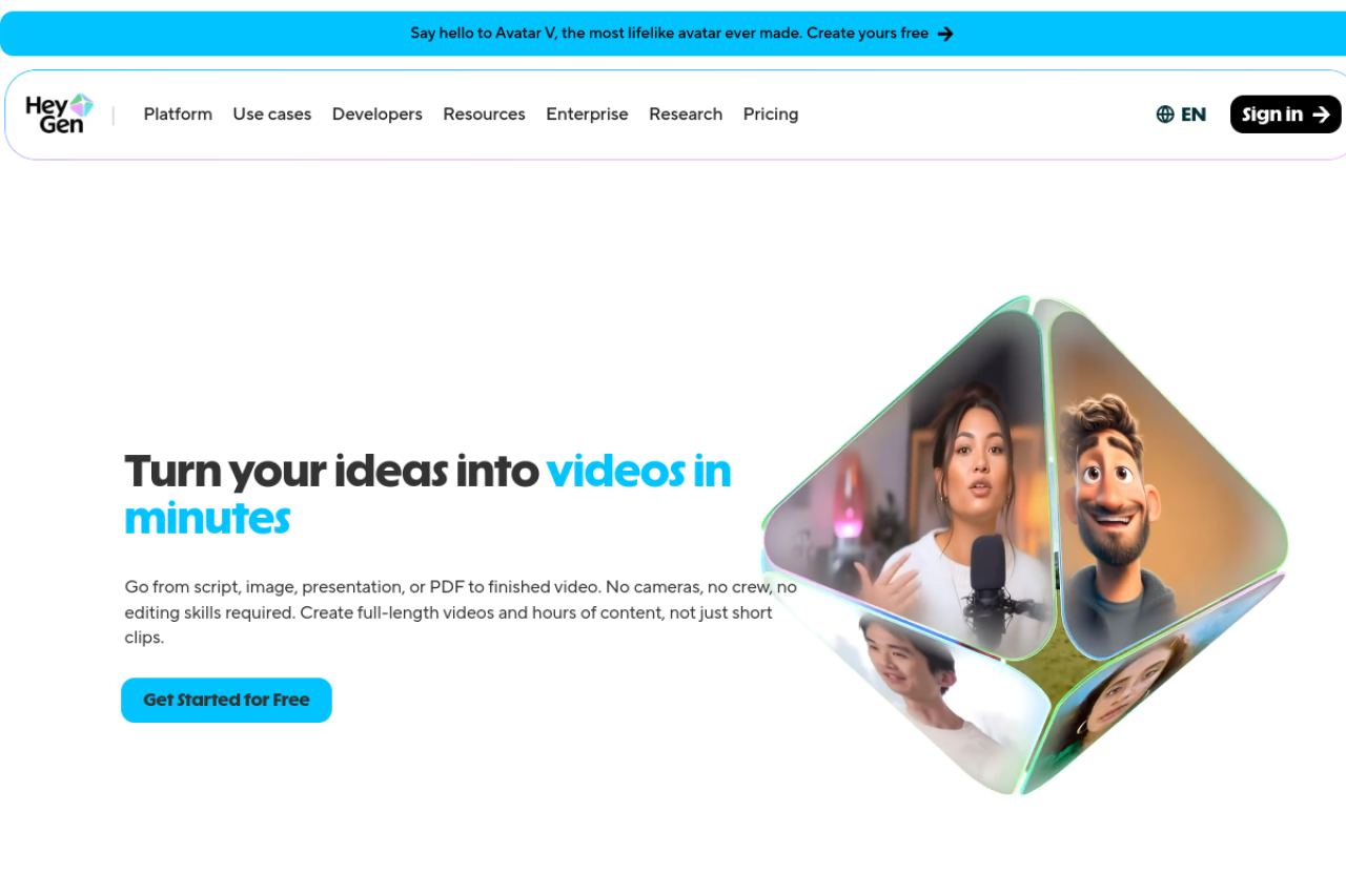 HeyGen website screenshot