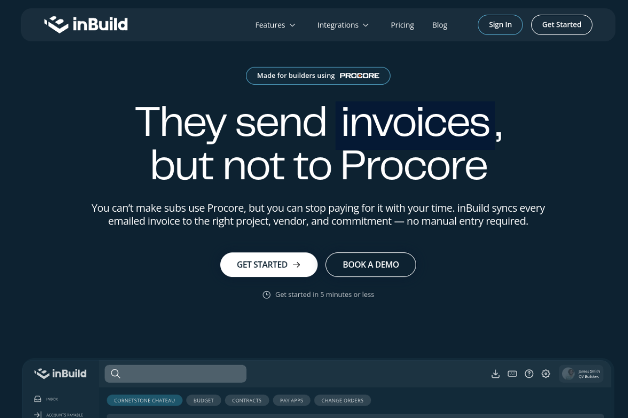 Inbuild website screenshot