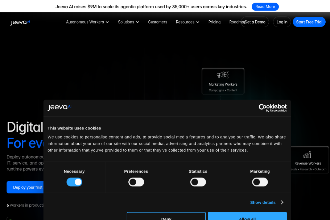 Jeeva Ai website screenshot