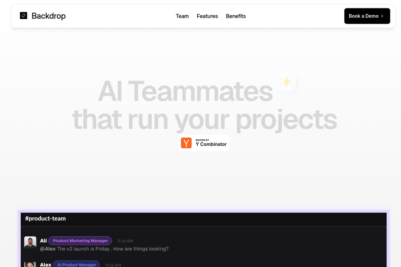 Backdrop website screenshot