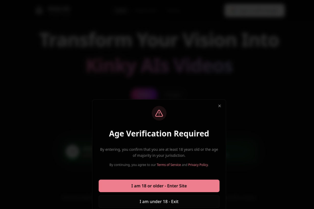 KinkyAIs website screenshot