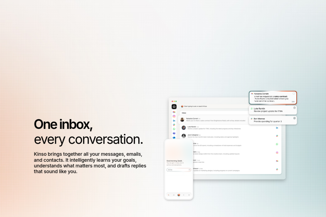 Kinso Ai website screenshot