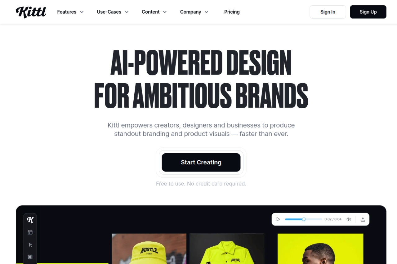 Kittl website screenshot