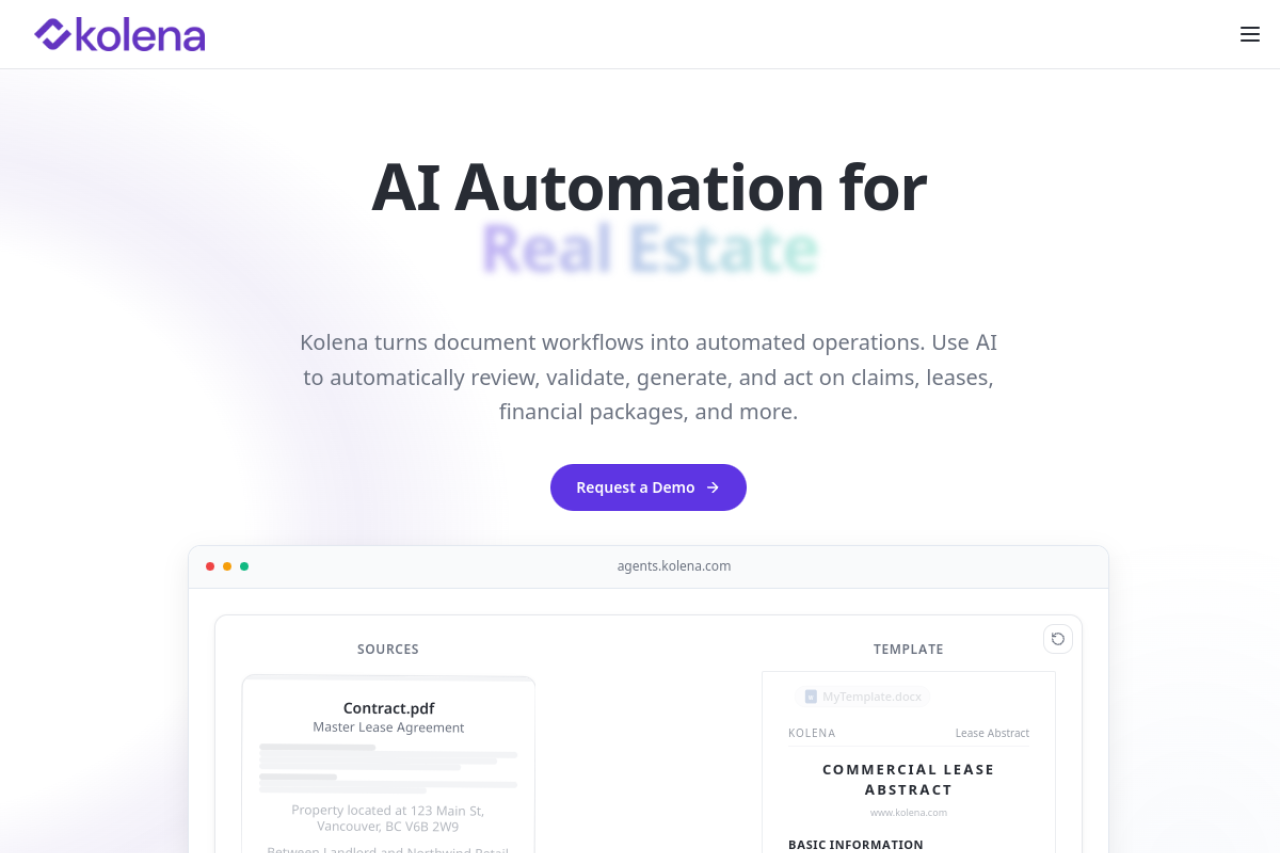 Kolena Restructured website screenshot