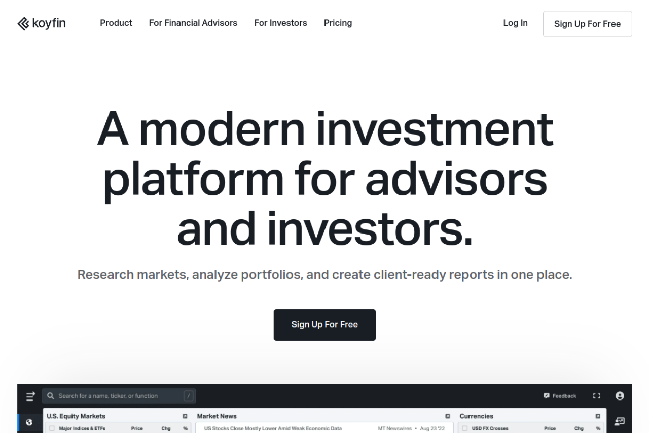 Koyfin website screenshot