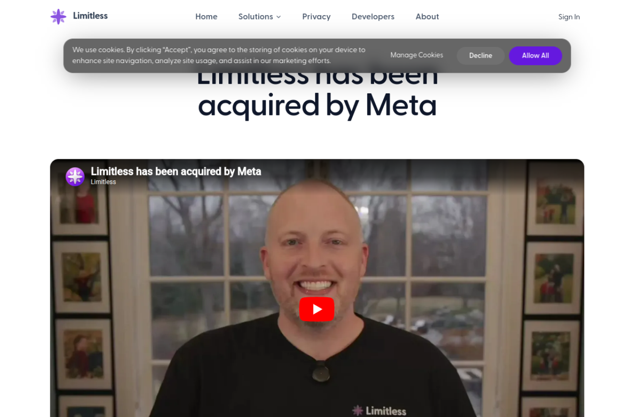 Limitless website screenshot