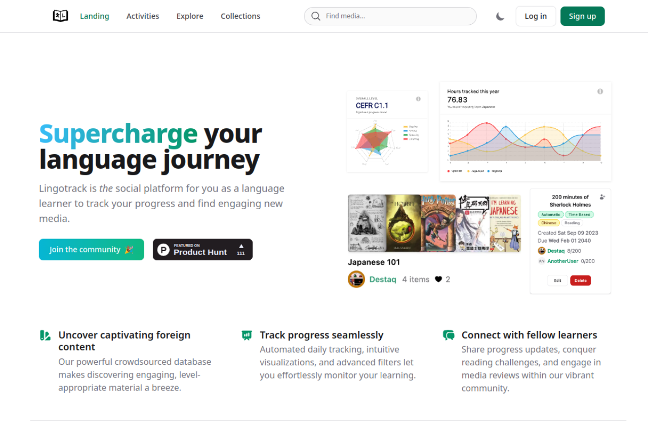 Lingotrack website screenshot