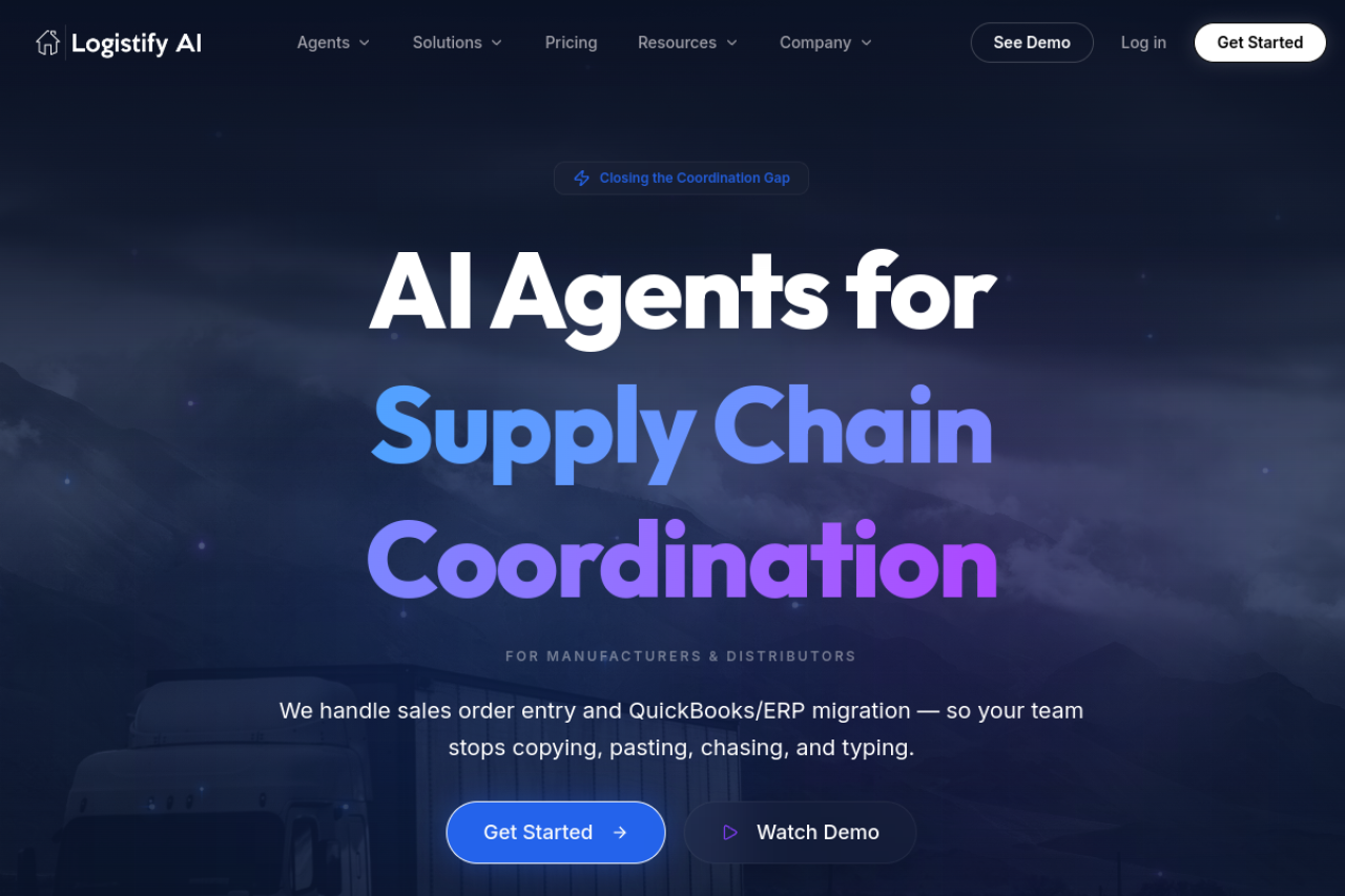 Logistify Ai website screenshot