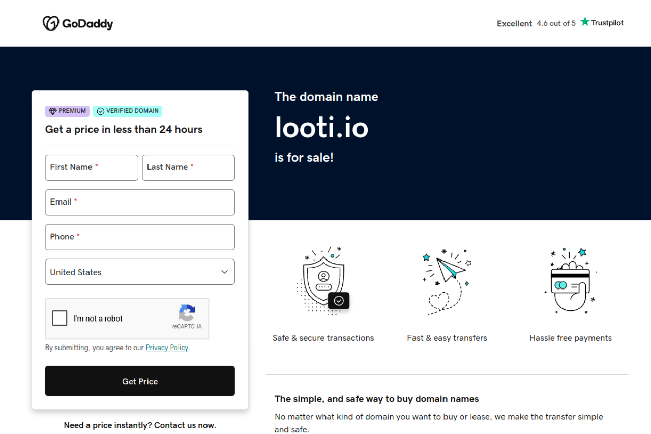 Looti website screenshot