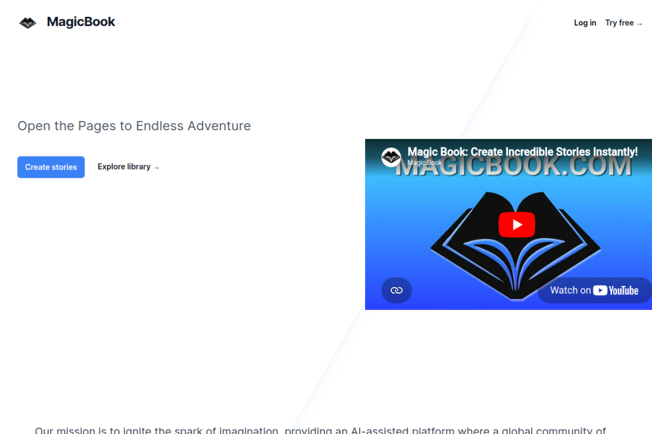 MagicBook website screenshot