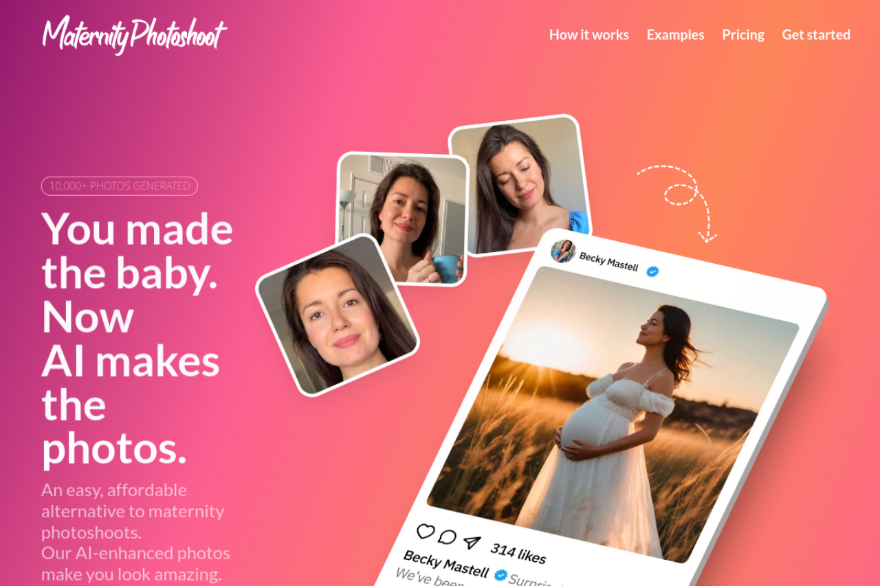 Maternity Photoshoot website screenshot
