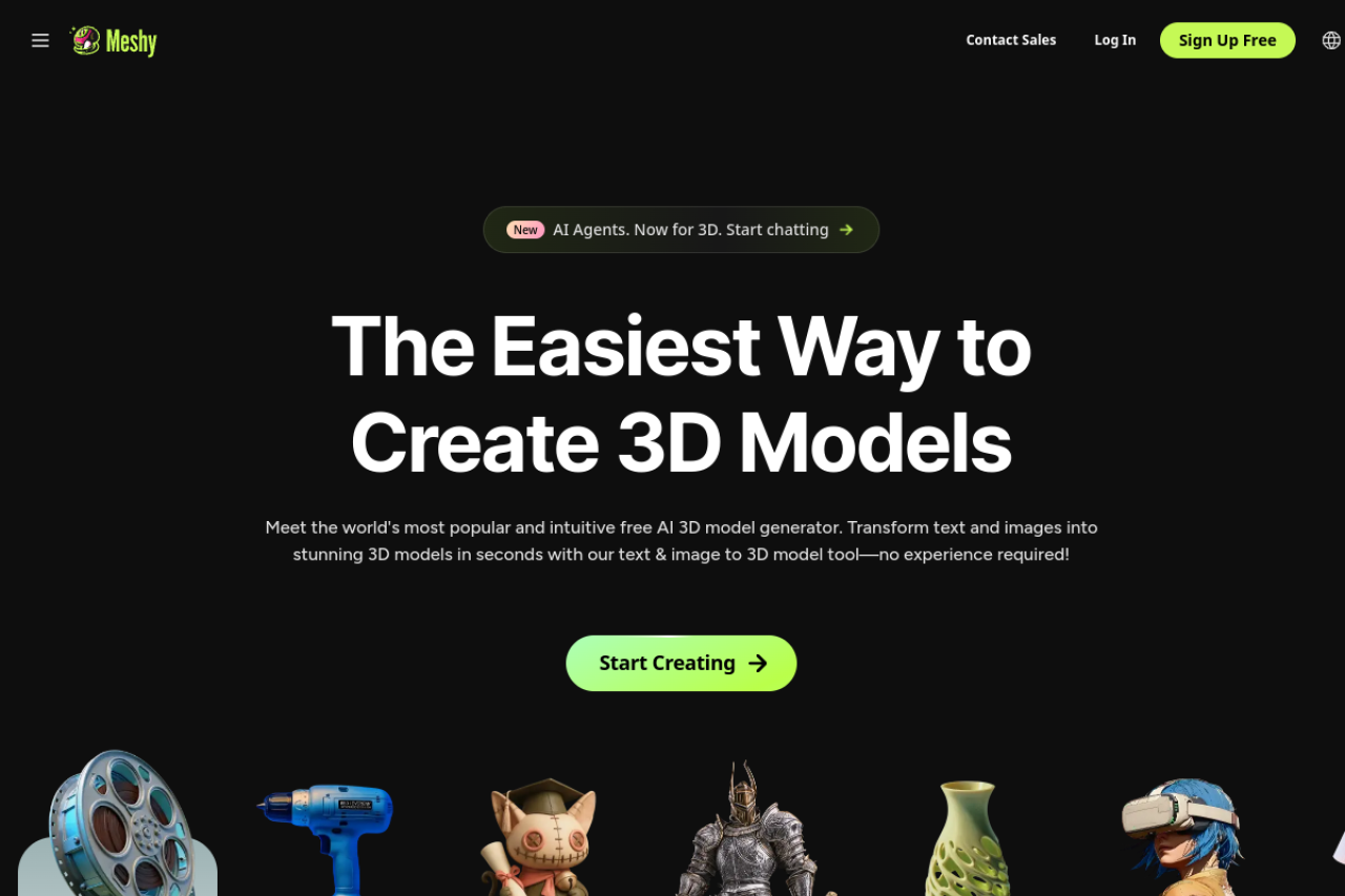 Meshy website screenshot