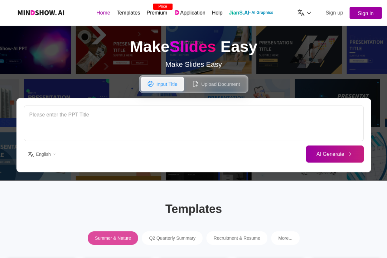 MindShow website screenshot