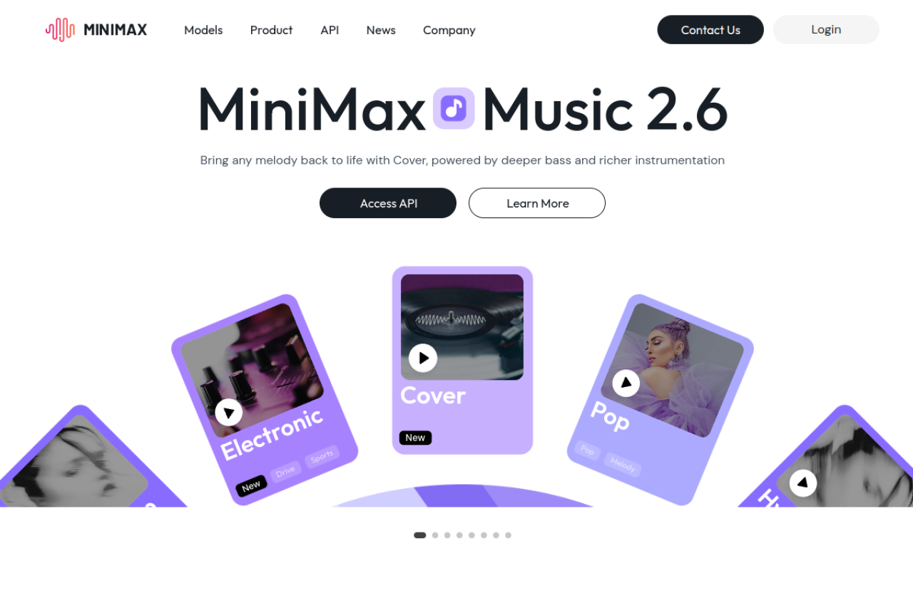 MiniMax website screenshot