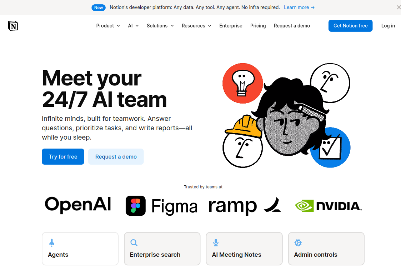 Notion AI website screenshot