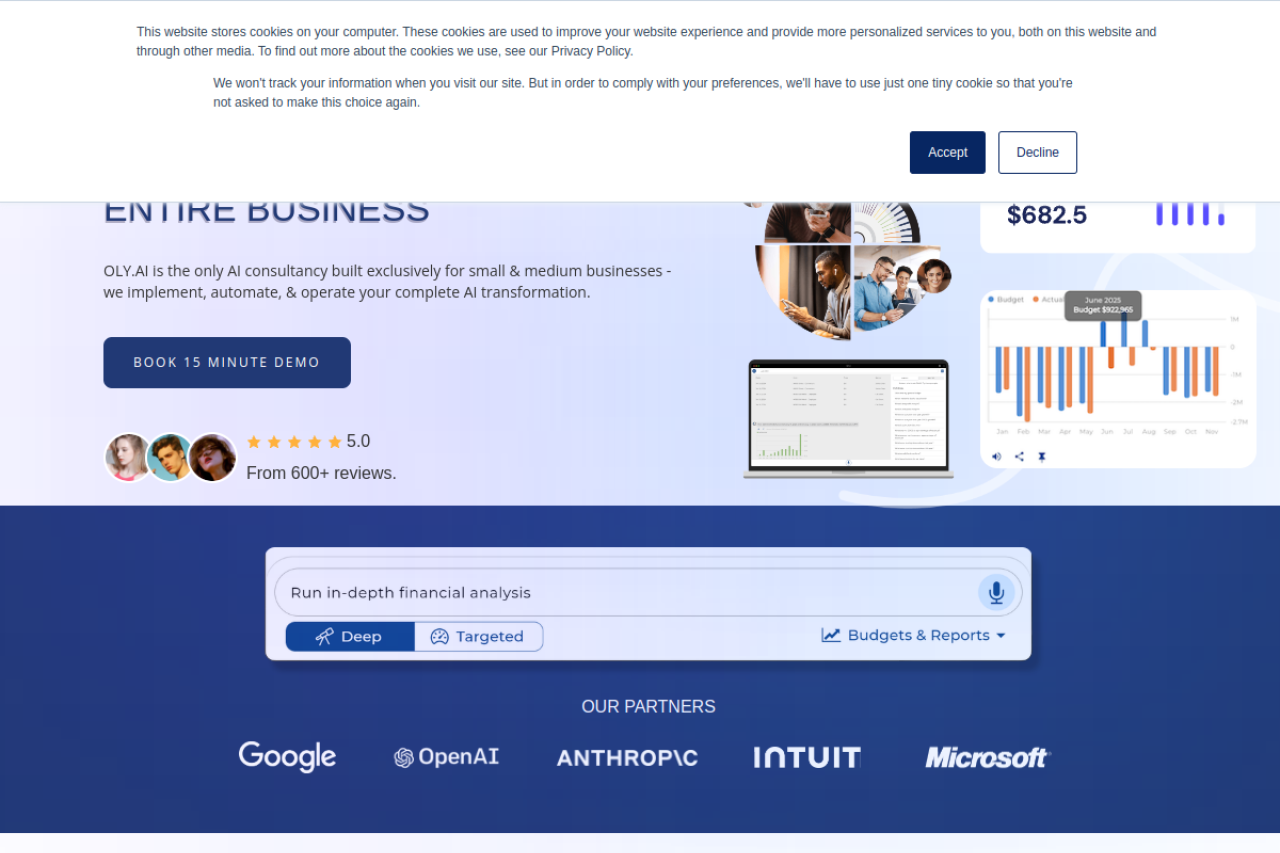 Oly Ai website screenshot