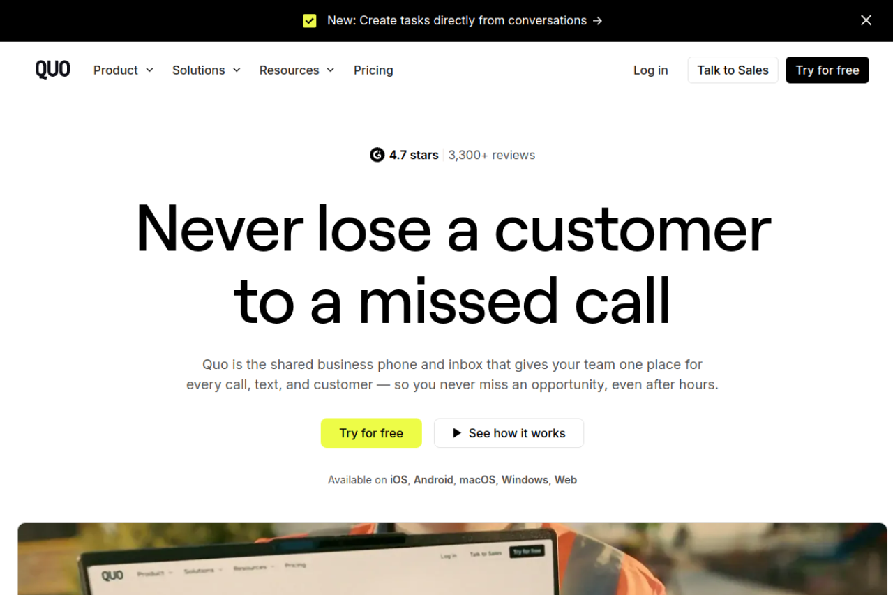 Openphone website screenshot