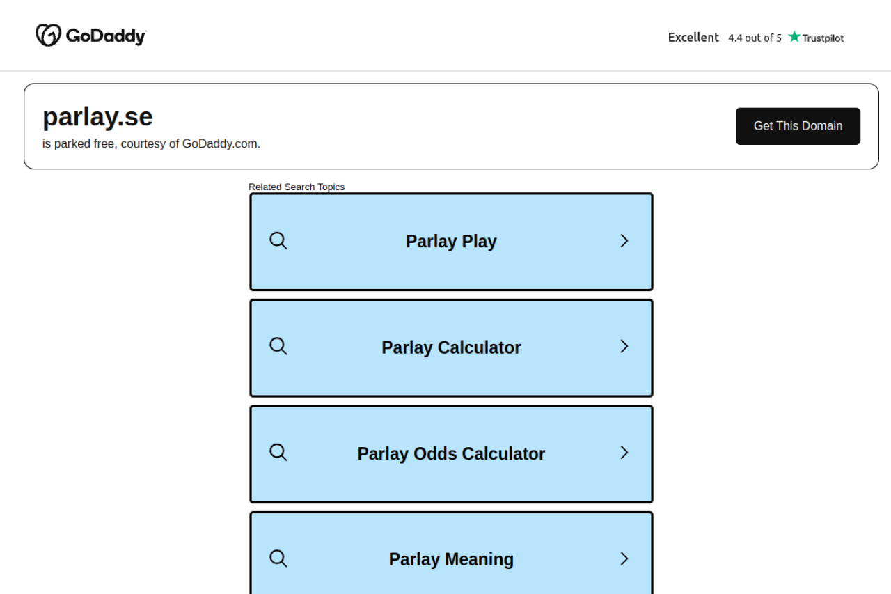 Parlay website screenshot