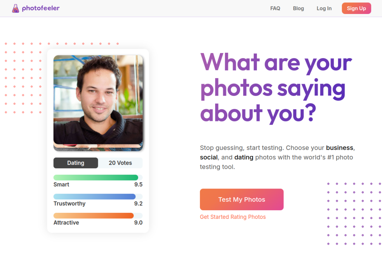 Photofeeler website screenshot